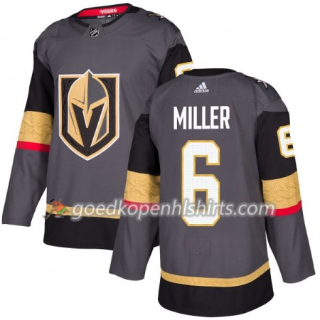 Vegas Golden Knights Colin Miller 6 Adidas 2017-2018 Grijs Authentic Shirt - Mannen